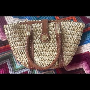 Michael Kors corn husk basket bag/tote